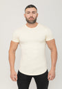 Basic Muscle Fit T-Shirt Cream - Curved Hem - Don Milyon