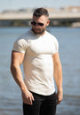 Basic Muscle Fit T-Shirt Cream - Curved Hem - Don Milyon