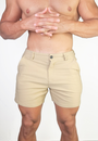 Chino 5" Length Shorts Stone Beige - Slim Stretch Fit - Don Milyon