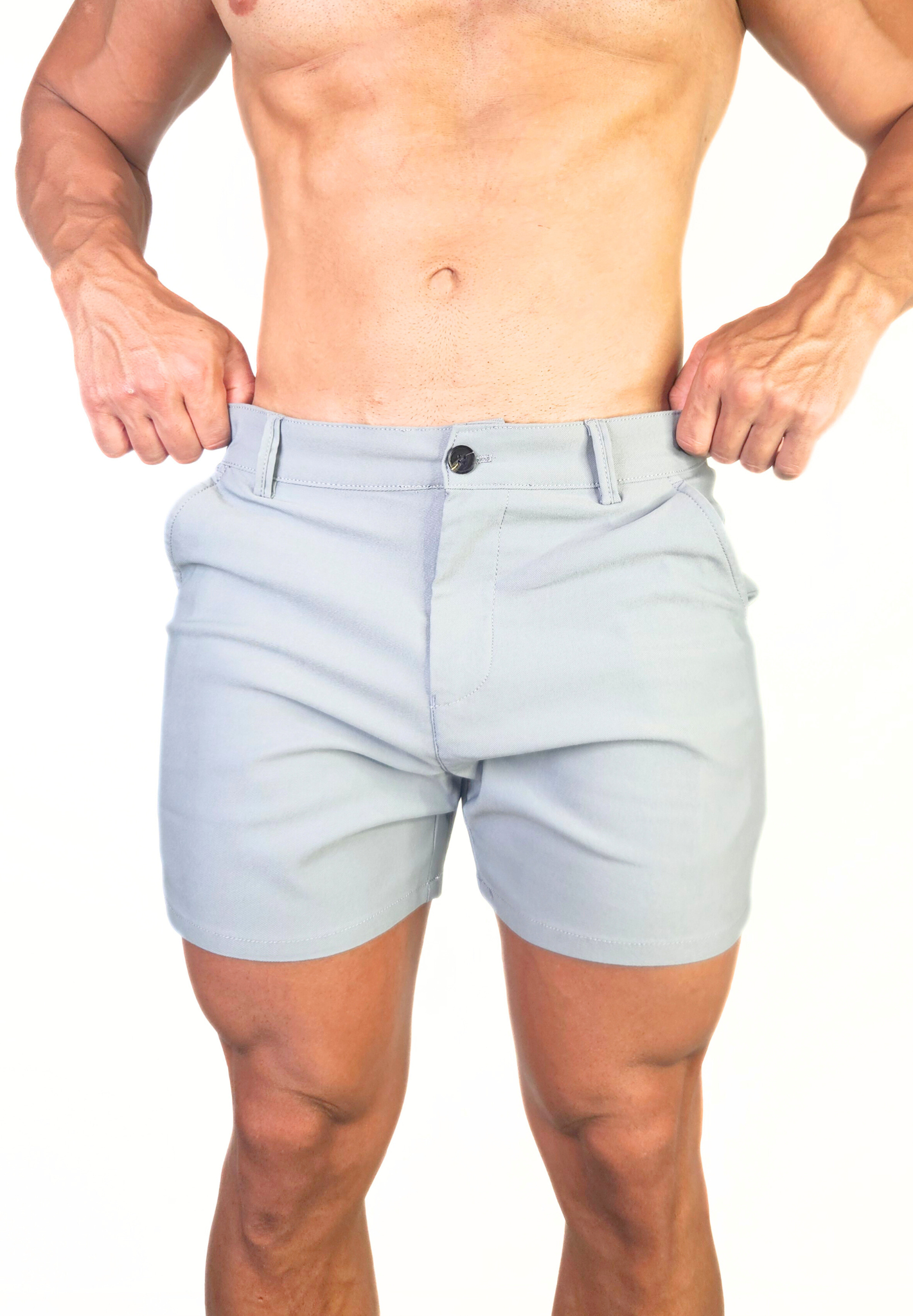 Chino 5" Length Shorts Stone - Slim Stretch Fit - Don Milyon