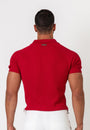 Ribbed Knit Silk Polo Shirt Burgundy - Tailored Slim Fit - Don Milyon