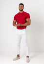 Knit Silk T-Shirt Burgundy - Tailored Slim Fit - Don Milyon
