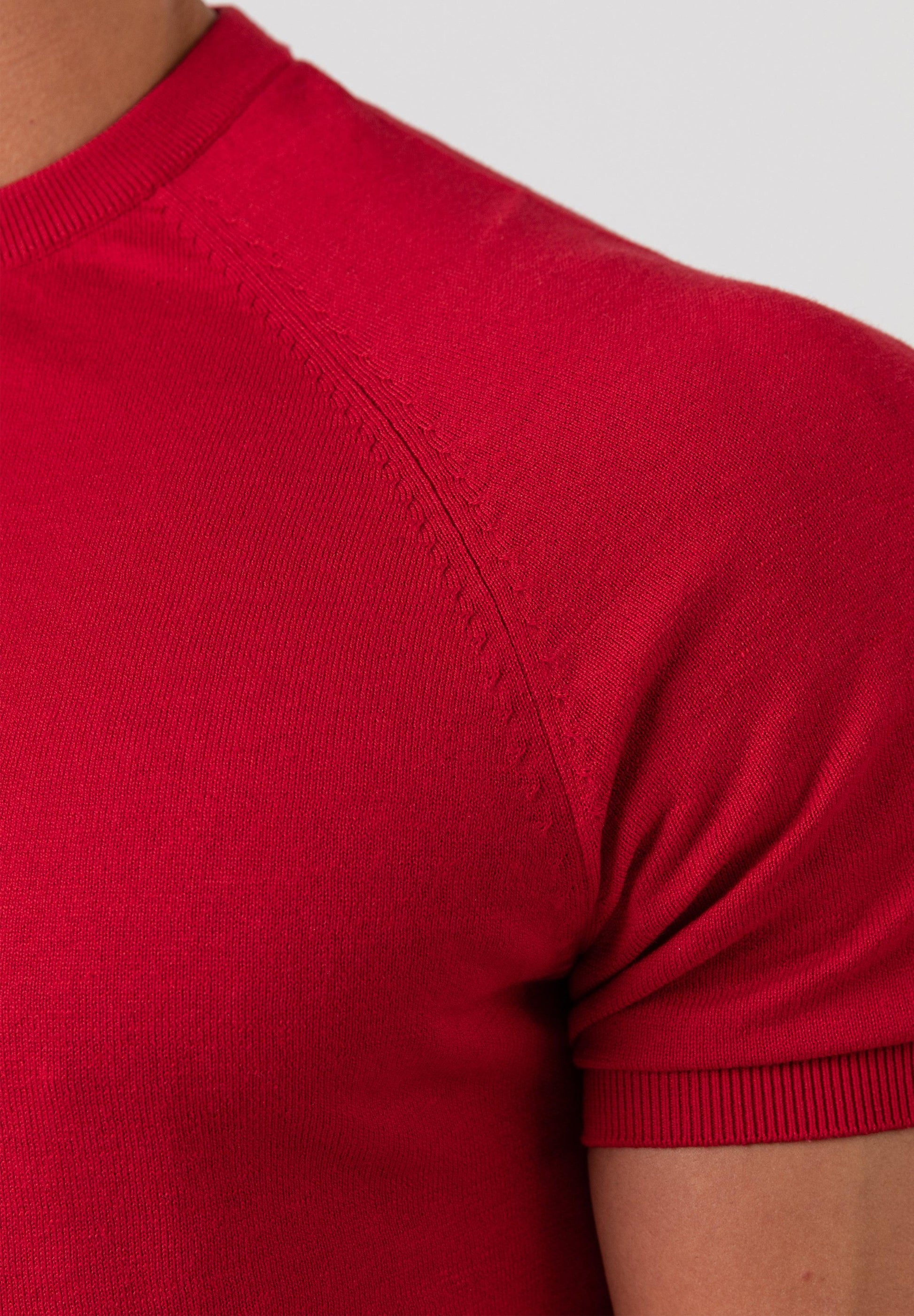 Knit Silk T-Shirt Burgundy - Tailored Slim Fit - Don Milyon
