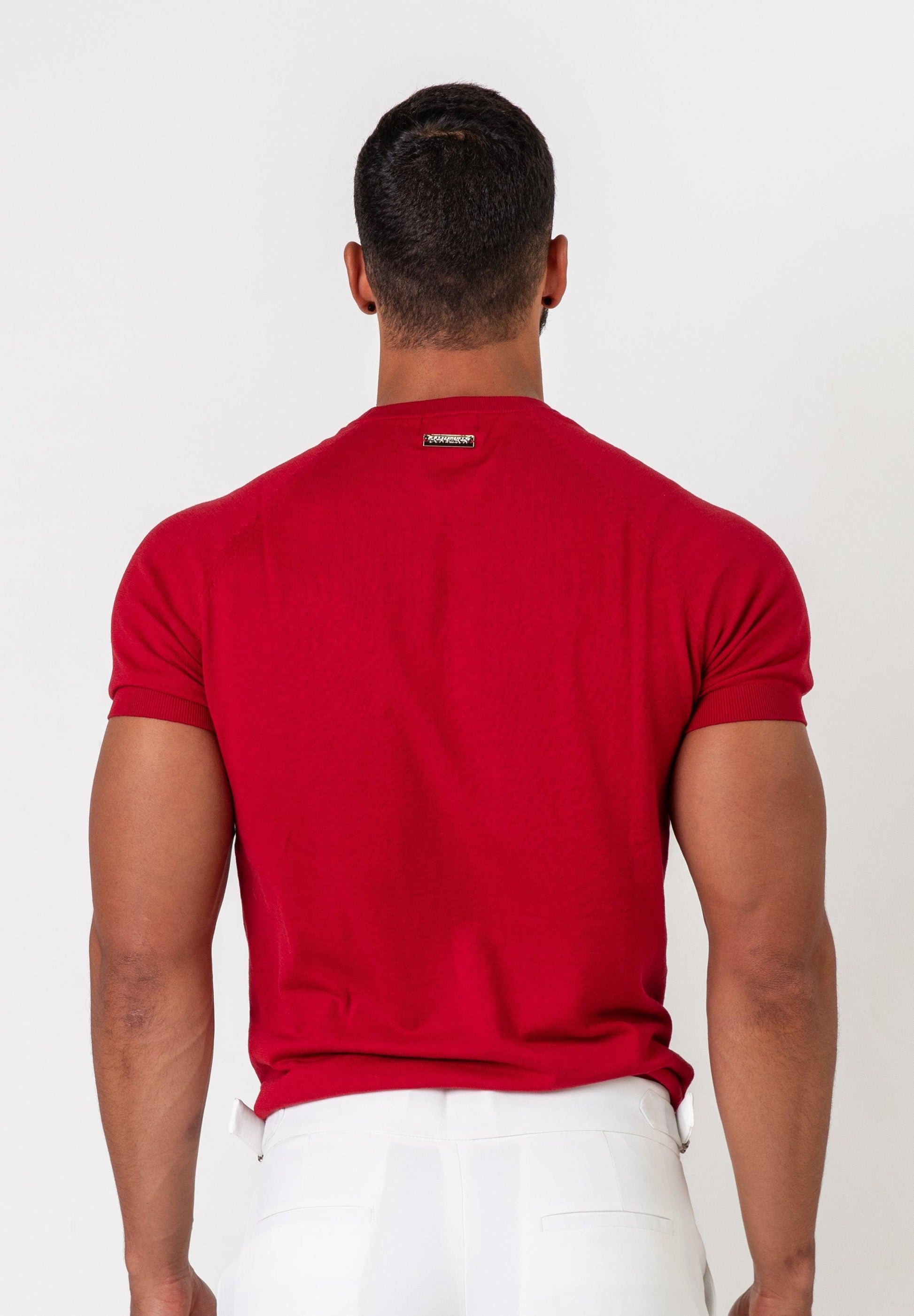 Knit Silk T-Shirt Burgundy - Tailored Slim Fit - Don Milyon