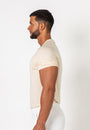 Knit Silk T-Shirt Cream - Tailored Slim Fit - Don Milyon