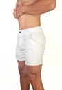 Chino 5" Length Shorts White - Slim Stretch Fit - Don Milyon