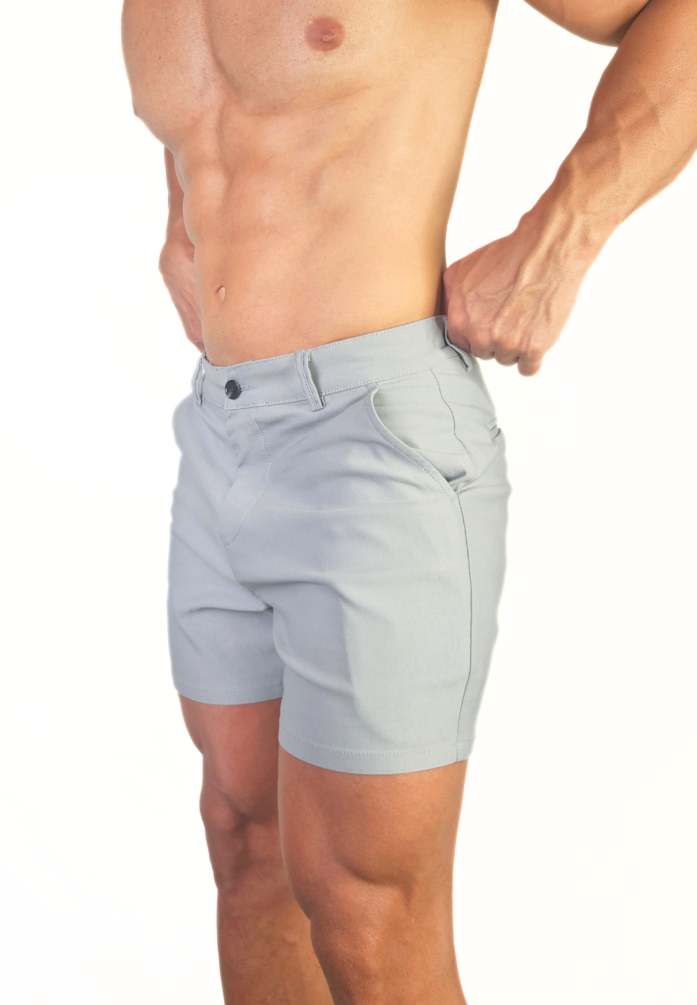 Chino 5" Length Shorts Stone - Slim Stretch Fit - Don Milyon