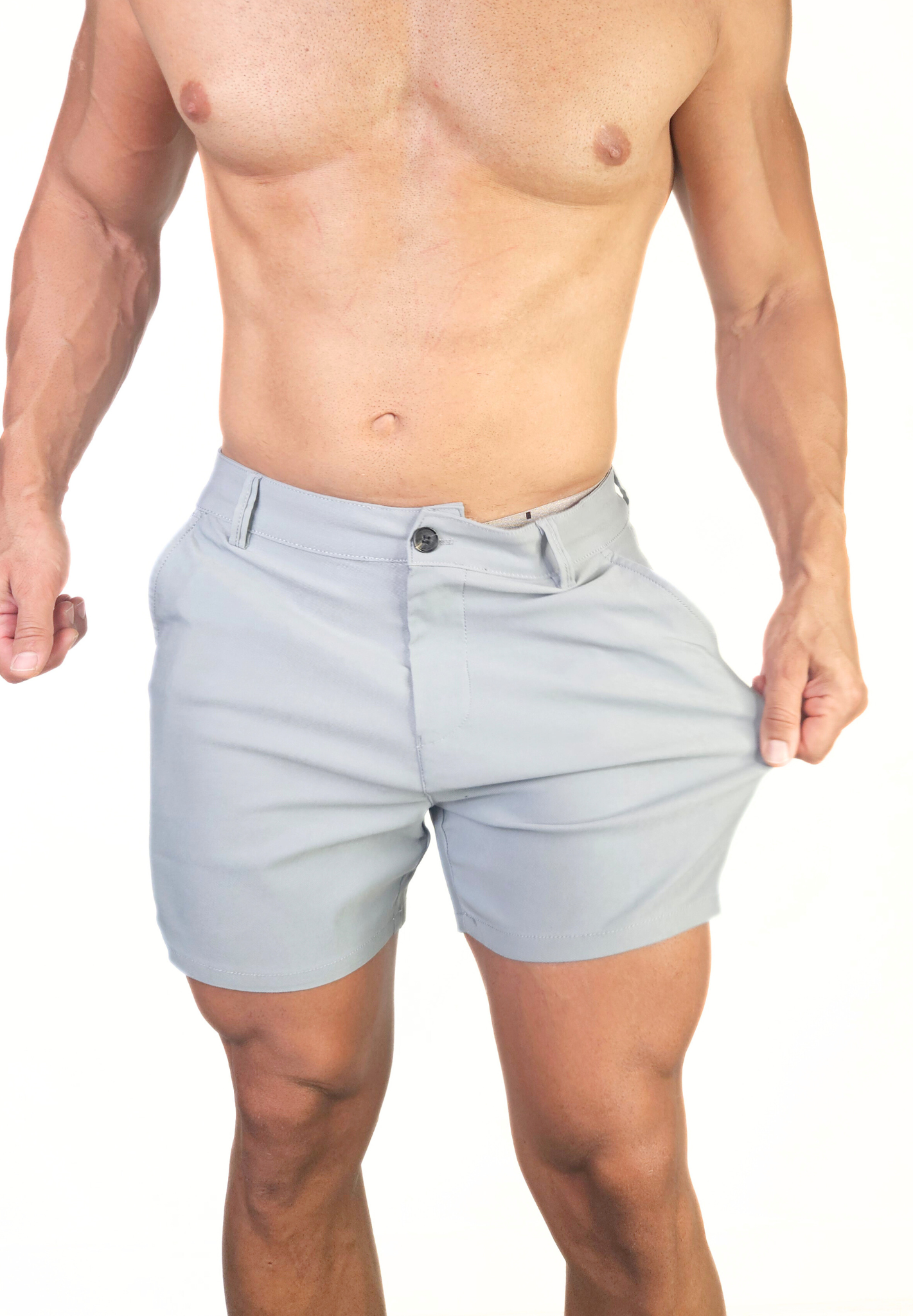 Chino 5" Length Shorts Stone - Slim Stretch Fit - Don Milyon