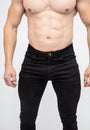 Black Skinny Fit Stretch Men's Jeans Front