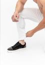 Men's White Basic Skinny Fit Stretch Denim Jeans Pants Ankles