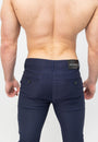 Men's Navy Blue Skinny Fit Stretch Formal Dress Suit Pants