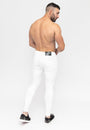 Men's White Basic Skinny Fit Stretch Denim Jeans Pants Rear