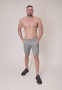 Men's Grey Skinny Fit Stretch Chino Shorts Video